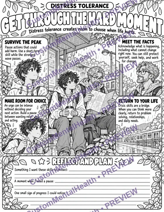 Get Through the Hard Moment coloring page