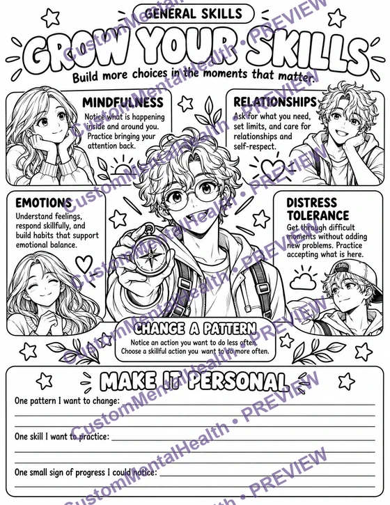 Grow Your Skills coloring page